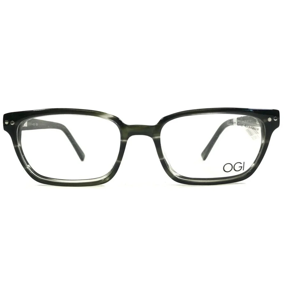OGI Petite Eyeglasses Frames OK320/1820 Dark Grey Demi Horn Square 48-17-135